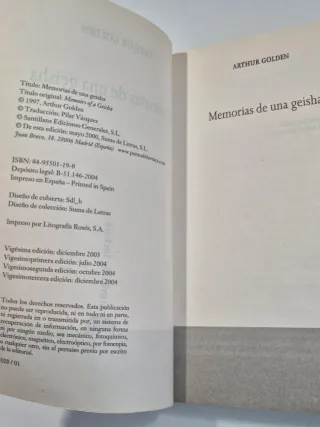 Memorias de una geisha – Arthur Golde – bestseller