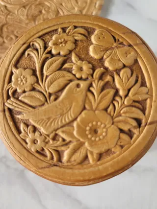 Scatolina e centrino corteccia betulla russa