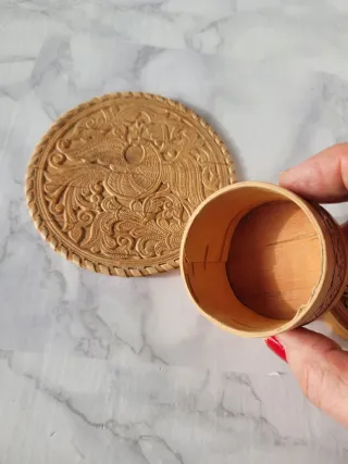 Scatolina e centrino corteccia betulla russa