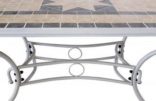 Tavolo da Esterno Ovale Piano in Cemento a Mosaico