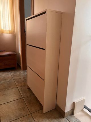 Zapatero 3 baldas madera y plástico