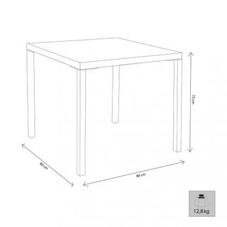 Tavolo da Giardino 80x80cm Ferro Verniciato Bianco