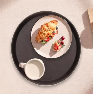 3 Bandejas redondas de plástico NAMYEUT 28cm