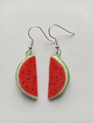 Orecchini pendenti artigianali fetta anguria