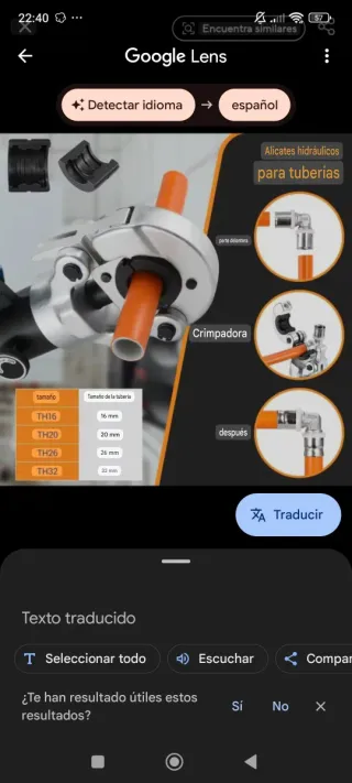 A ESTRENAR tenaza hidráulica para tubos multicapa