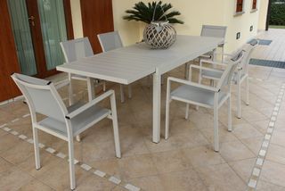 Tavolo Esterno Allungabile Alluminio 160-240x90 cm