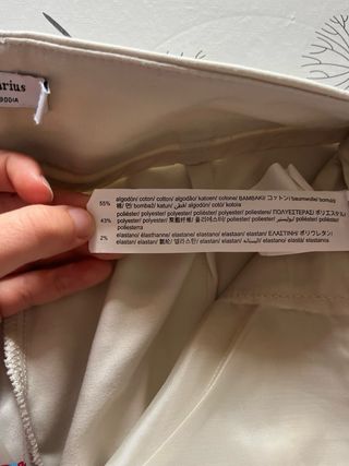 Pantalón beige Stradivarius T.36 algodón