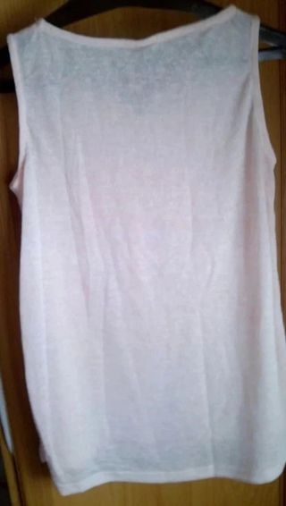 Camiseta étnica beige y rosa NUEVA