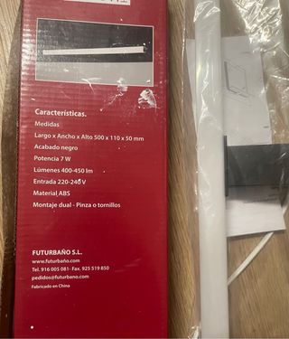 Foco LED Baño 50cm Negro