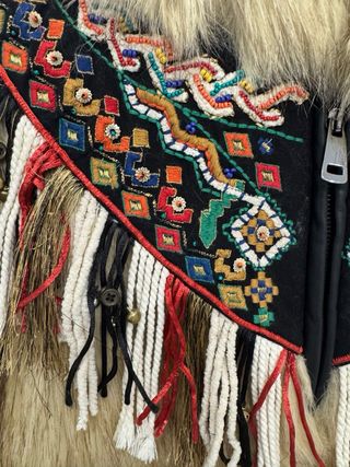 Chaquetón Zara Pelo Boho Bordado Flecos