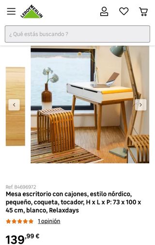 Mesa escritorio con cajones blanca y madera