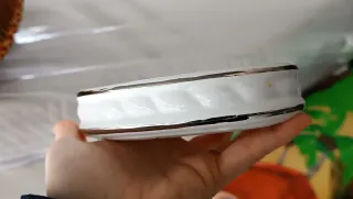 Portasapone vintage ceramica bianco oro