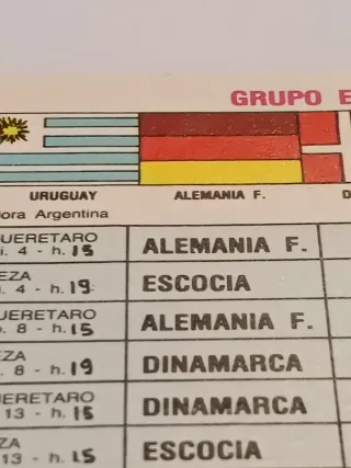Calendario Futbol Mundial México 86 Maradona mundi