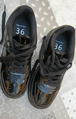 Zapatos negros charol plataforma