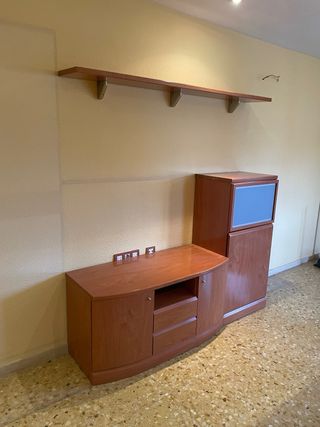 Mueble TV madera y cristal