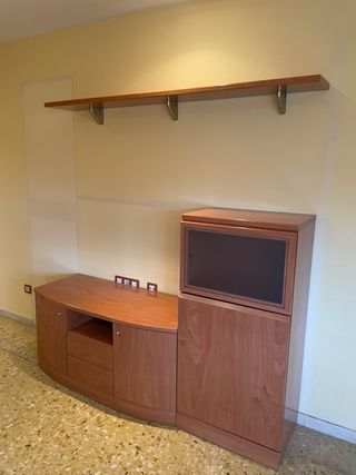 Mueble TV madera y cristal
