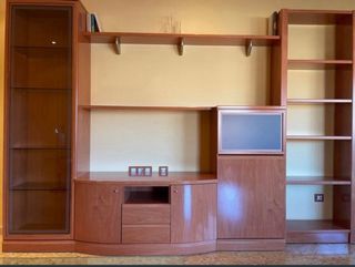 Mueble TV madera y cristal