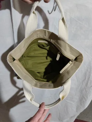 Bolso Tote Lona Rayas Azul Blanco