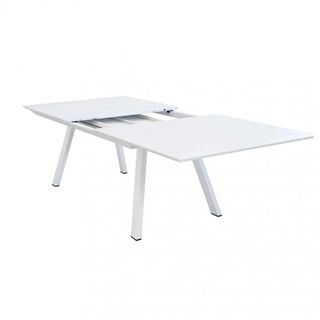 Tavolo da Giardino Estensibile in Alluminio Bianco