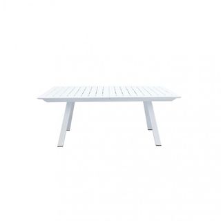 Tavolo da Giardino Estensibile in Alluminio Bianco
