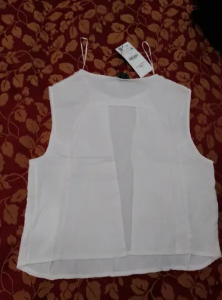 Top Zara blanco talla M