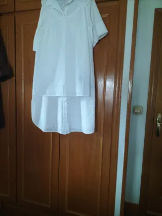 Vestido blanco bordado suizo