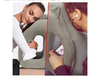 Almohada Hinchable Viaje Gris