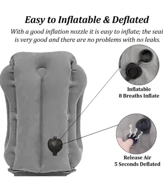 Almohada Hinchable Viaje Gris