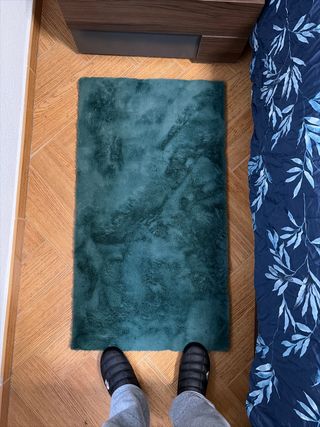 Alfombra pelo sintético verde jade