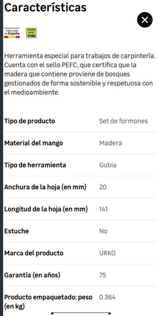 Gubias URKO 141mm de longitud