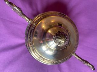 Azucarero francés de cristal tallado finales S XIX