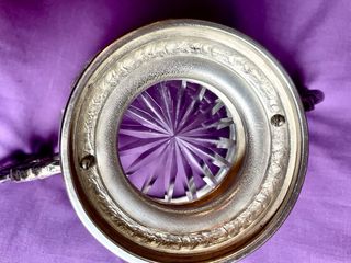 Azucarero francés de cristal tallado finales S XIX