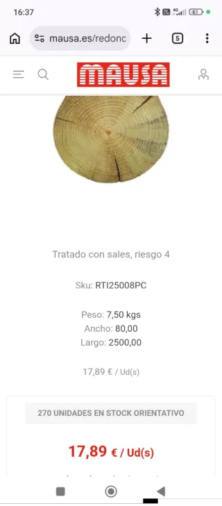 Tutores de pino tratados para exterior 10€ unidad