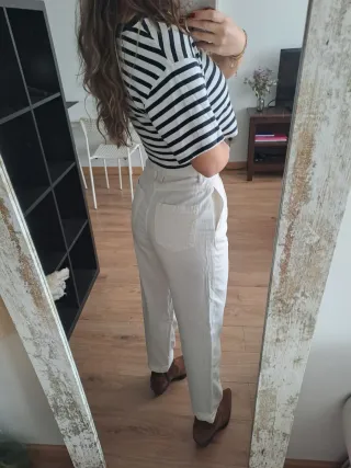 Pantalón lino Zara blanco