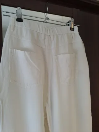 Pantalón lino Zara blanco