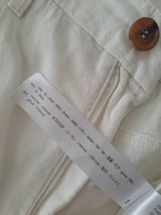 Pantalón lino Zara blanco