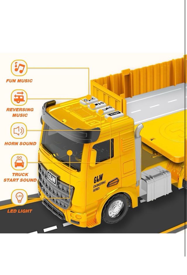 Juego Construcción Camión Grúa y Vehículos