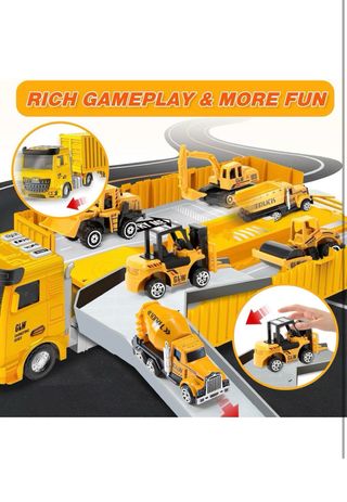 Juego Construcción Camión Grúa y Vehículos