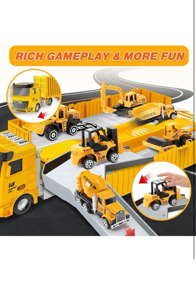 Juego Construcción Camión Grúa y Vehículos