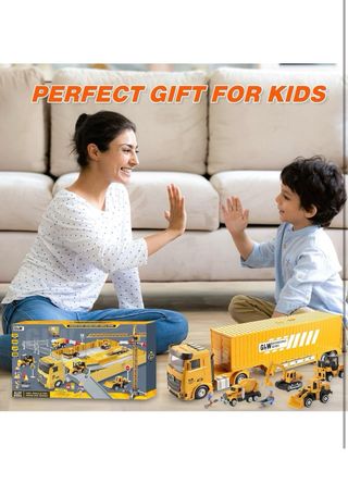 Juego Construcción Camión Grúa y Vehículos