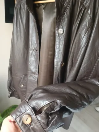 Abrigo Piel Vintage Oversize Marrón