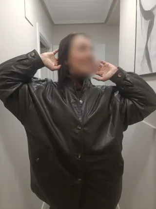 Abrigo Piel Vintage Oversize Marrón