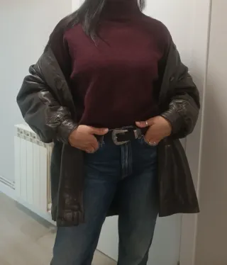 Abrigo Piel Vintage Oversize Marrón