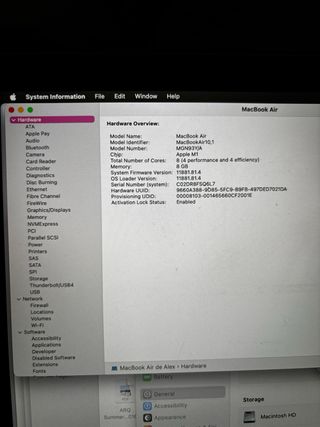 Macbook Air M1 (2020) 13” 256GB SDD, 8 GB RAM