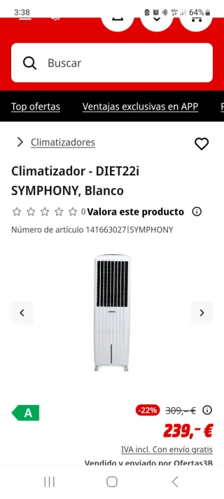 Climatizador Symphony DIET22i Blanco