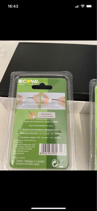 Pz 6 connettori a leva ECOVA