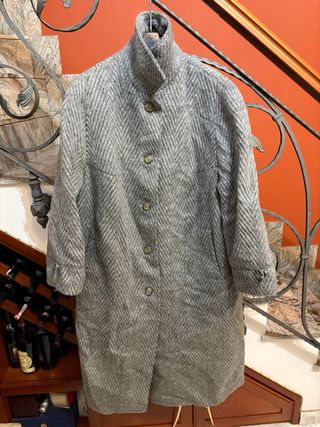 Cappotto donna in lana vergine vintage grigio