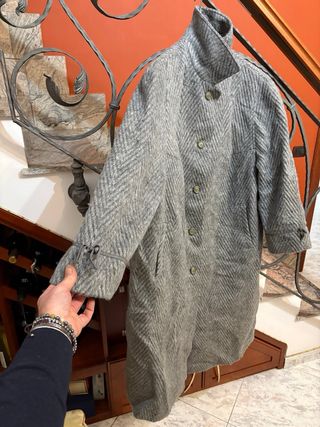 Cappotto donna in lana vergine vintage grigio