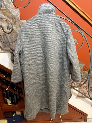 Cappotto donna in lana vergine vintage grigio