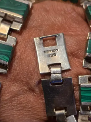 Gargantilla Plata 925 y Malaquita Nunca usado